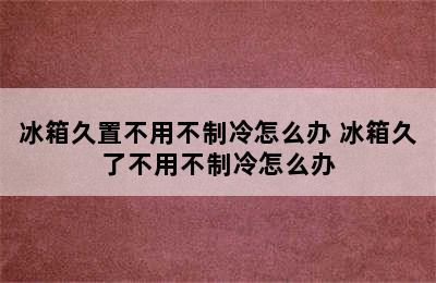 冰箱久置不用不制冷怎么办 冰箱久了不用不制冷怎么办